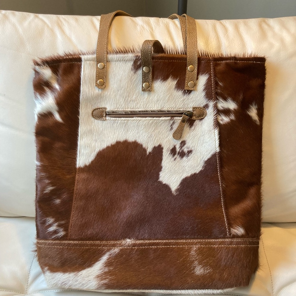 Myra Chestnut Cowhide Hair Tote